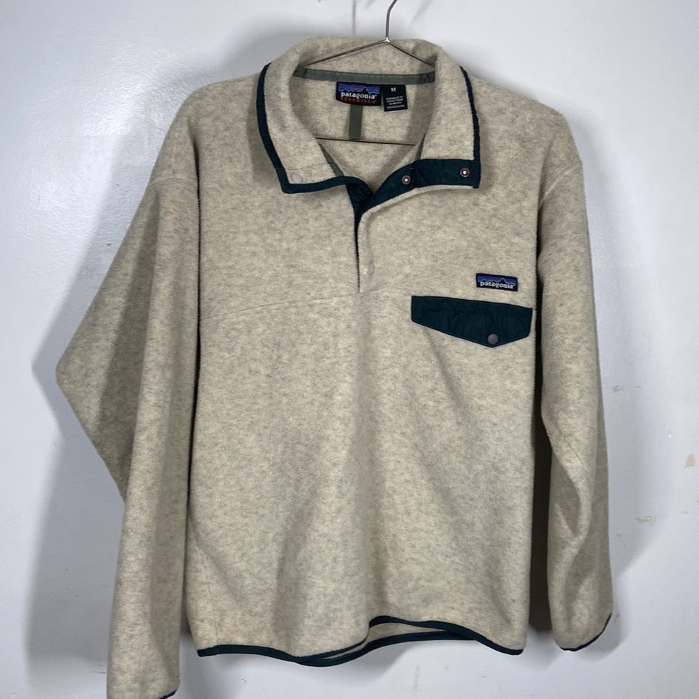Patagonia Synchilla Sz M 1/4 Snap Flaw AS IS